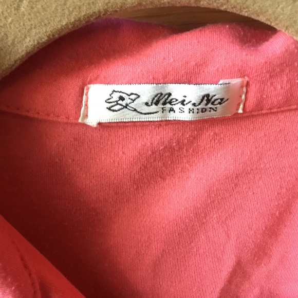 MEI NA POLO SHIRT CORAL/SALMON COLOR JUNIOR SIZE M - Picture 4 of 6